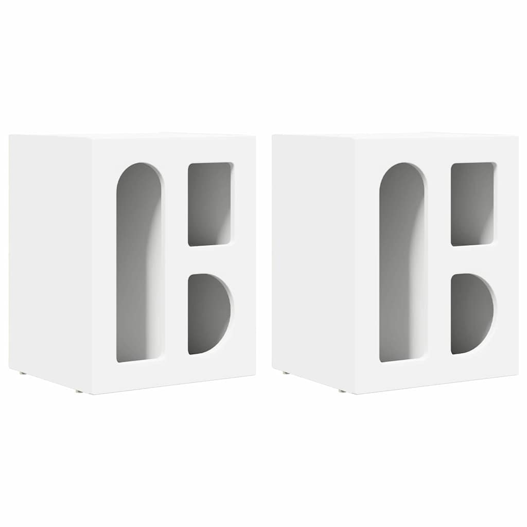 vidaXL Bedside Table ELST 2 pcs White 40 x 35 x 50 cm Engineered Wood 2