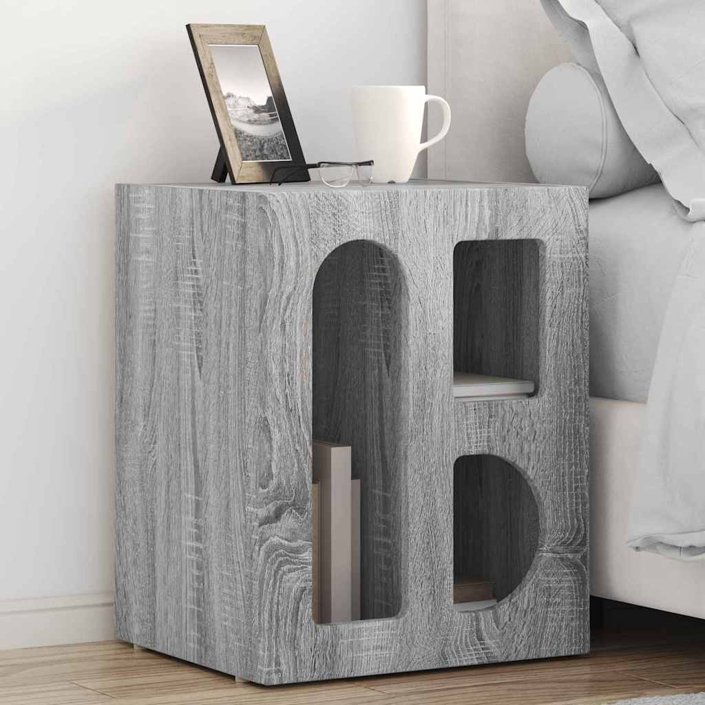 Bedside Table ELST 40 x 35 x 50 cm Grey sonoma 2