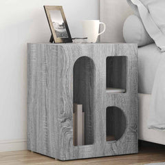 Bedside Table ELST 40 x 35 x 50 cm Grey sonoma 2