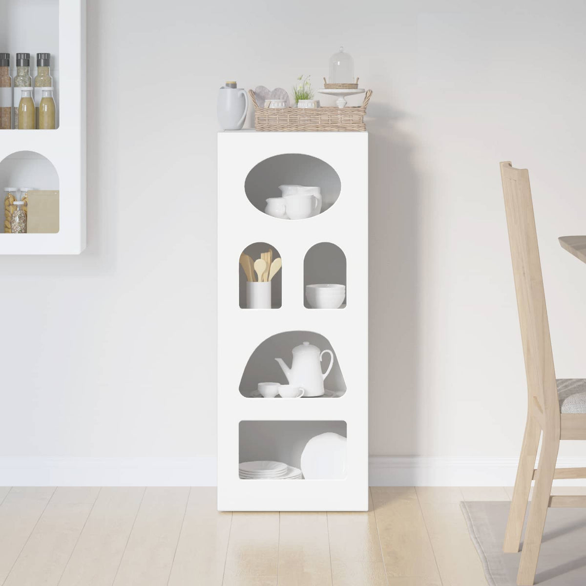 Sideboard ELST 40 x 35 x 100.5 cm Engineered Wood White