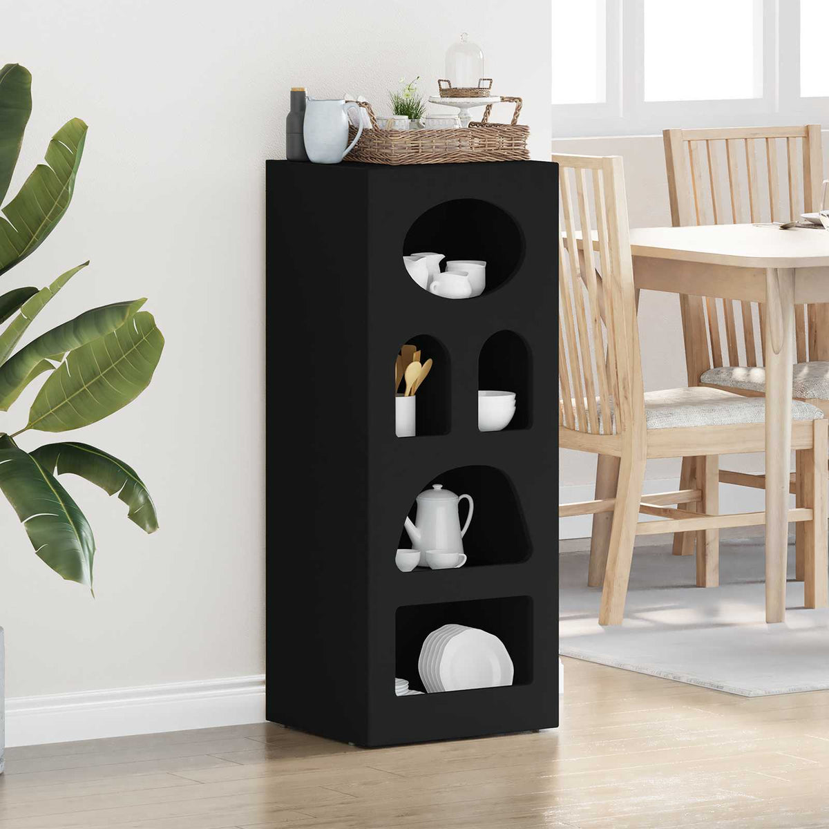 Sideboard ELST 40 x 35 x 100.5 cm Engineered Wood Black