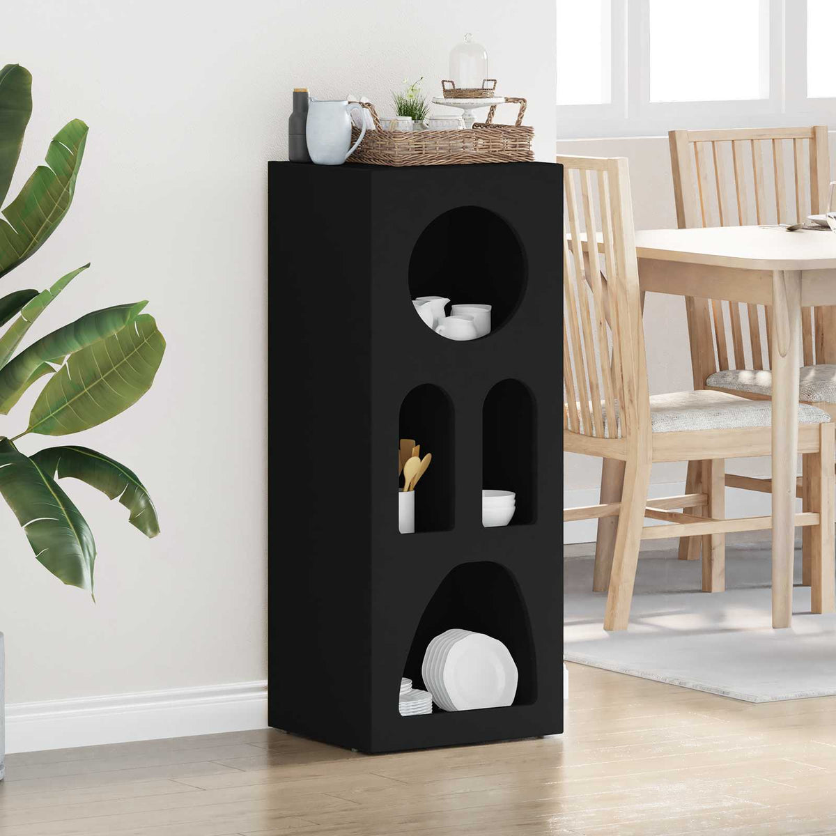 Sideboard ELST 40 x 35 x 100.5 cm Engineered Wood Black