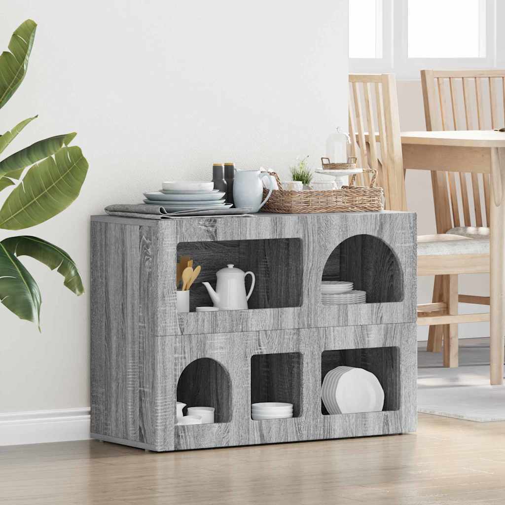 Sideboard ELST 80.5 x 35 x 59 cm Engineered Wood Grey sonoma