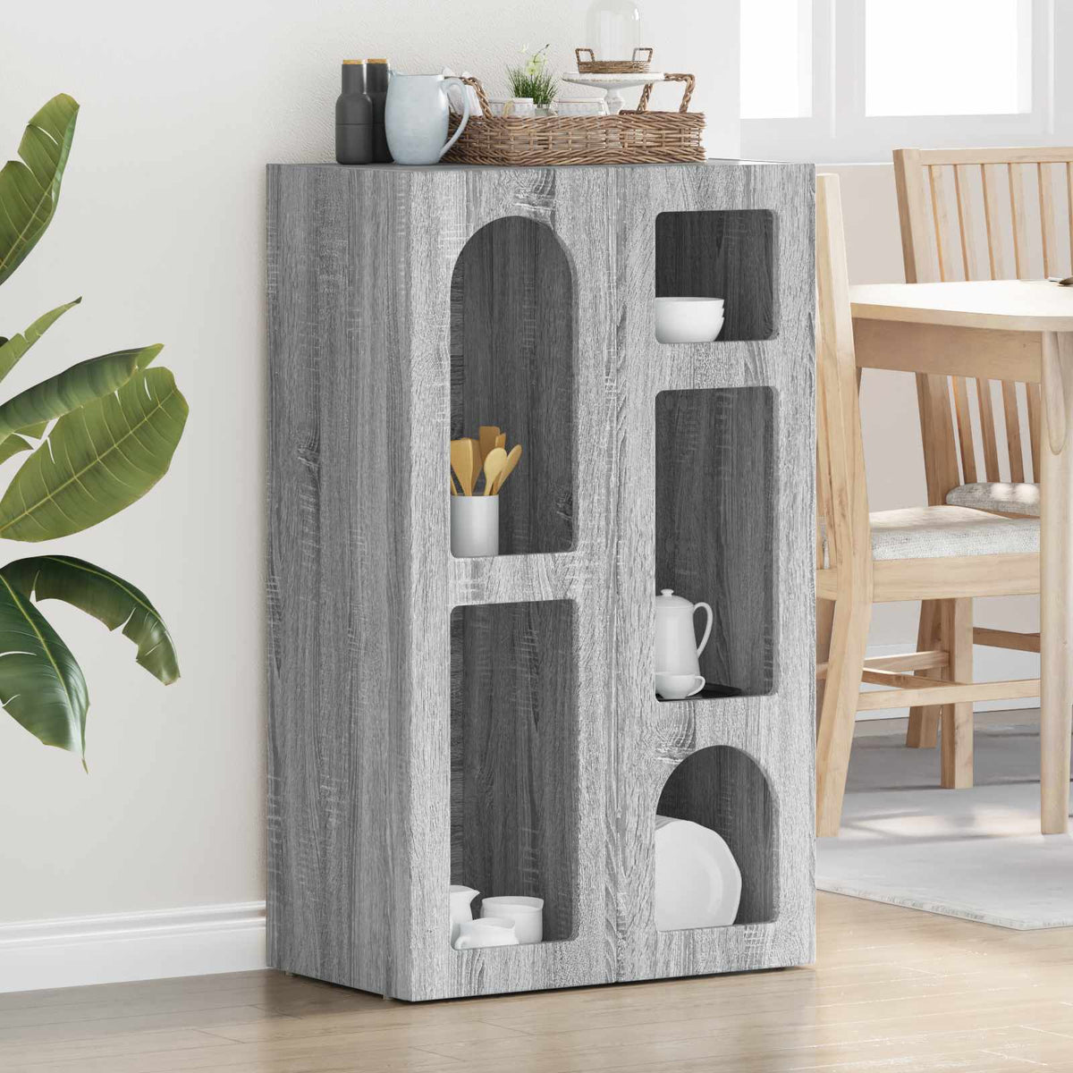 Sideboard ELST 59 x 35 x 100.5 cm Engineered Wood Grey sonoma
