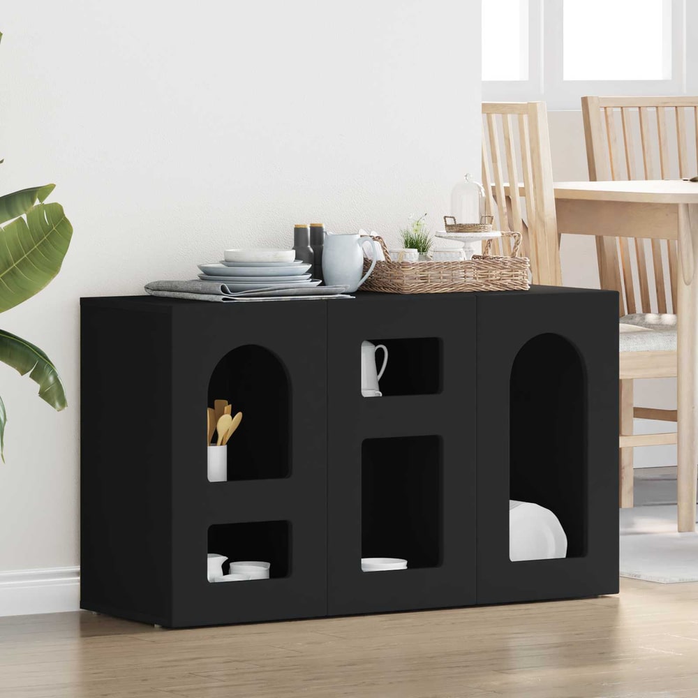 Sideboard ELST 100 x 35 x 59 cm Engineered Wood Black