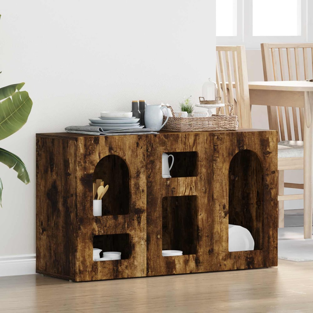 Sideboard ELST 100 x 35 x 59 cm Engineered Wood Smoked oak
