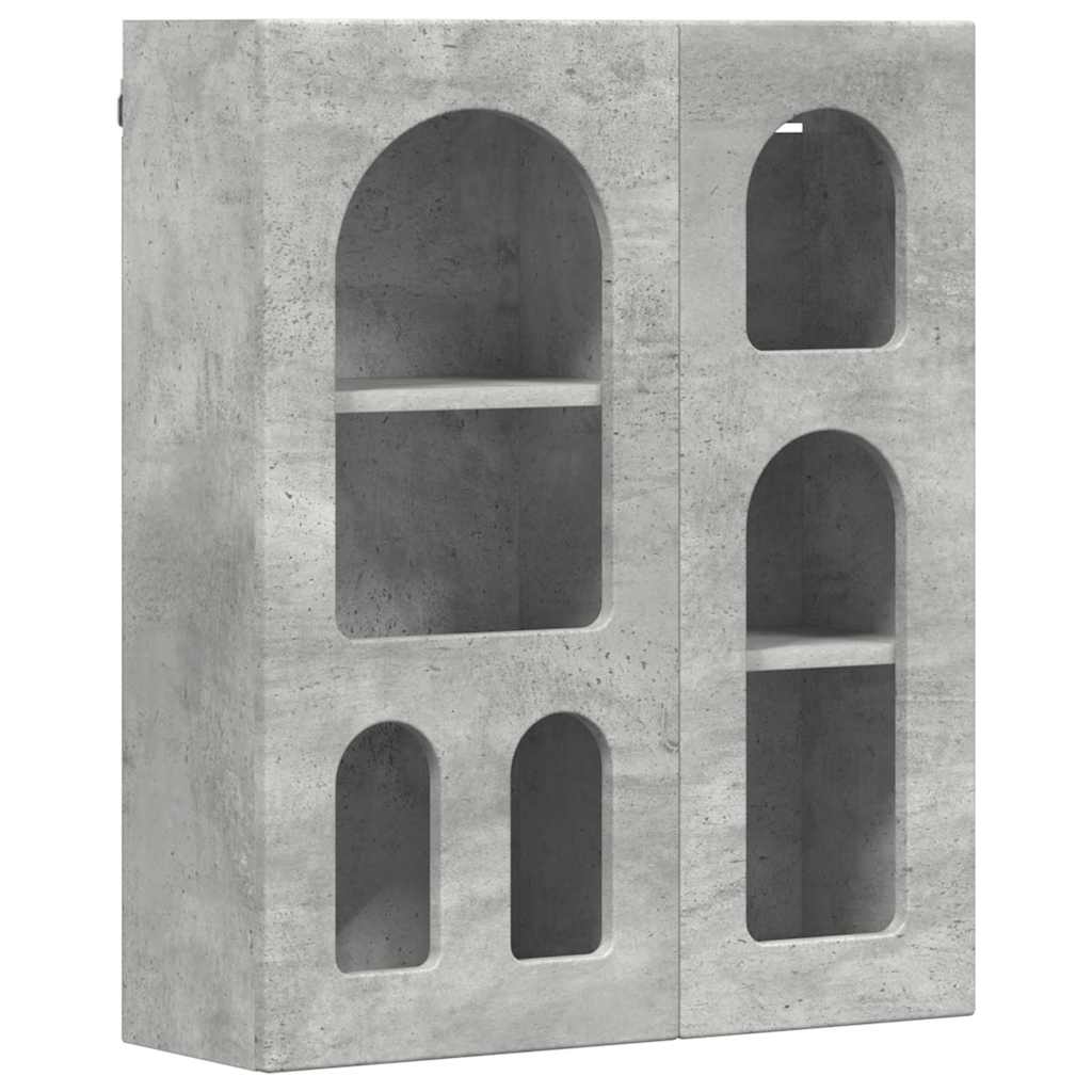 vidaXL Hanging Cabinet with Shelf ELST Concrete Grey 59 x 20 x 71.5 cm 2