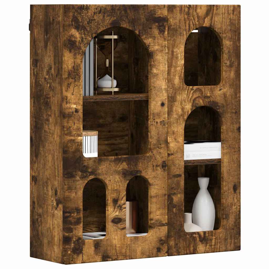 vidaXL Hanging Cabinet with Shelf ELST Smoked Oak 59 x 20 x 71.5 cm 3
