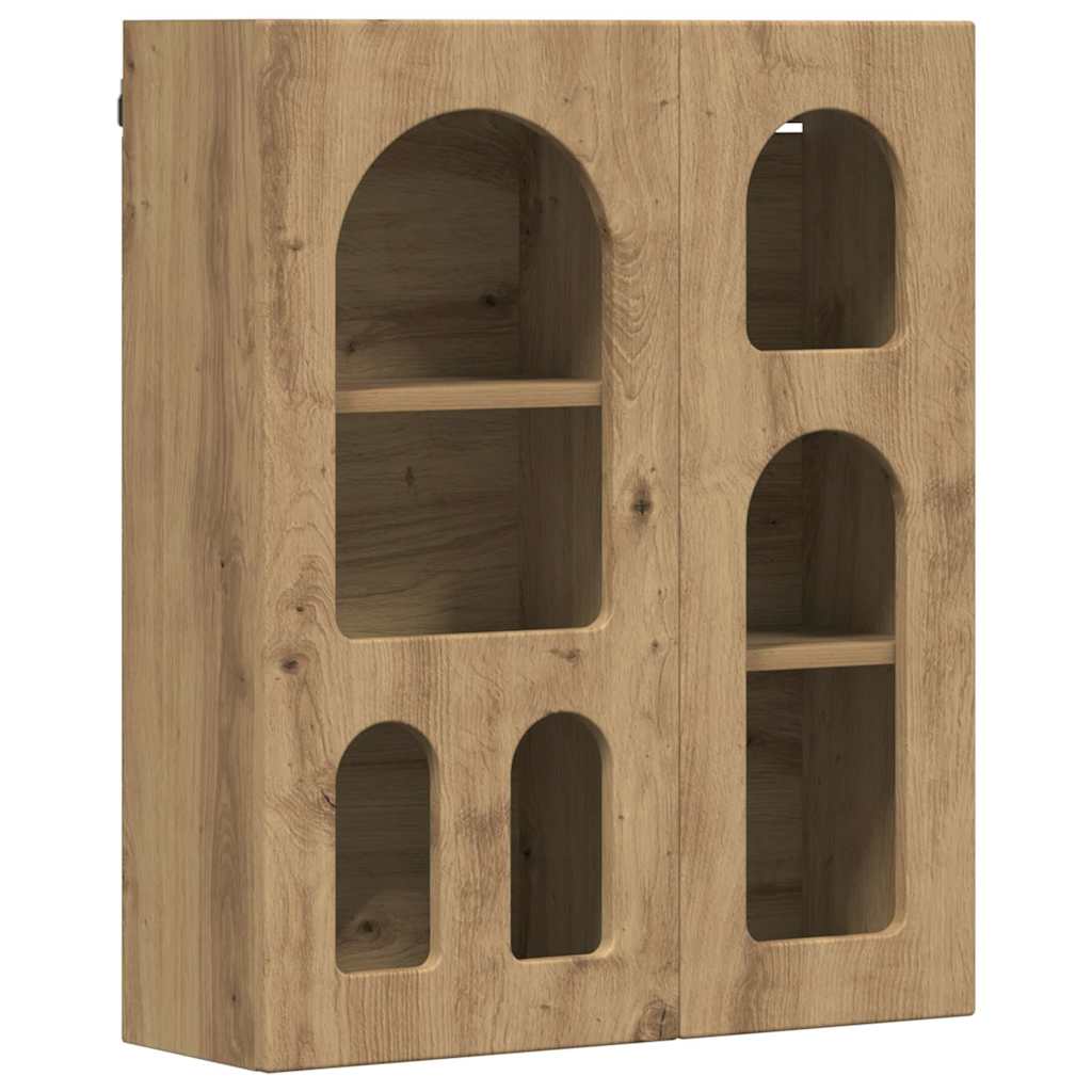vidaXL Hanging Cabinet with Shelf ELST Artisan Oak 59 x 20 x 71.5 cm 2
