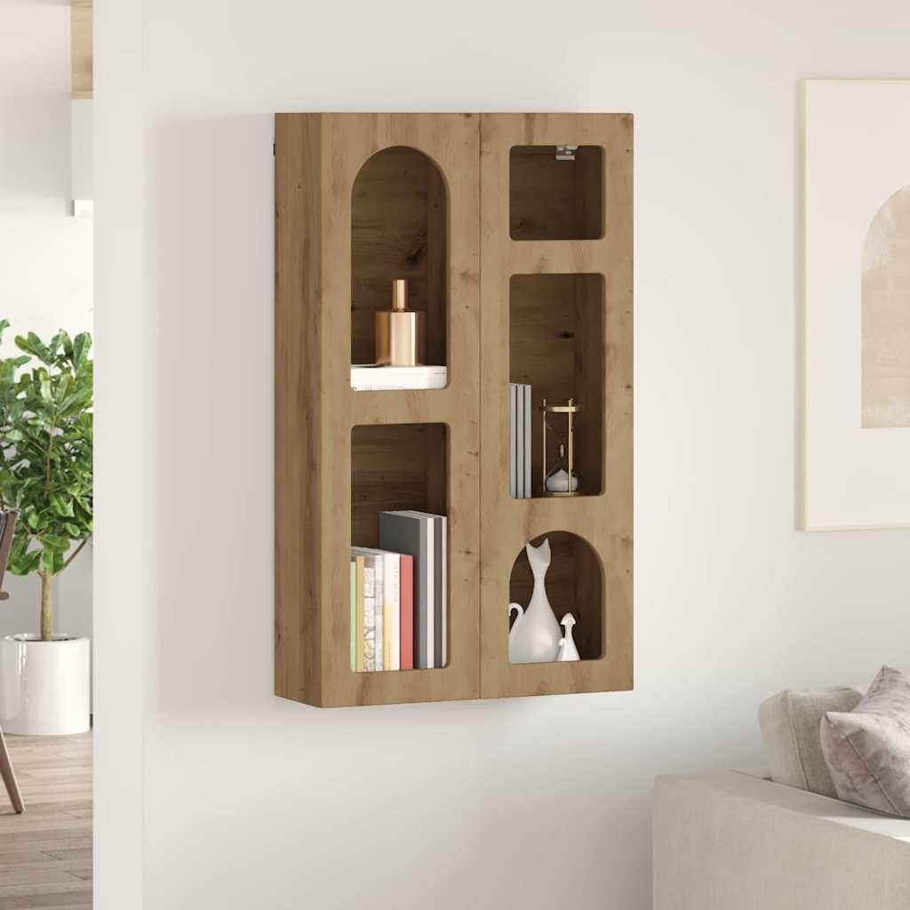 vidaXL Hanging Cabinet with Shelf ELST Artisan Oak 59 x 20 x 100 cm 4