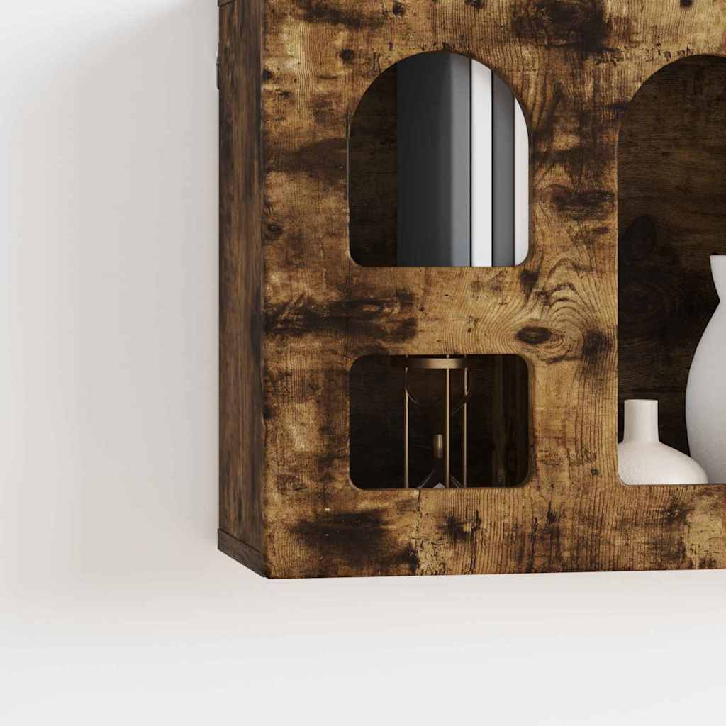 vidaXL Hanging Cabinet ELST Smoked Oak 60 x 20 x 40 cm Engineered Wood 5