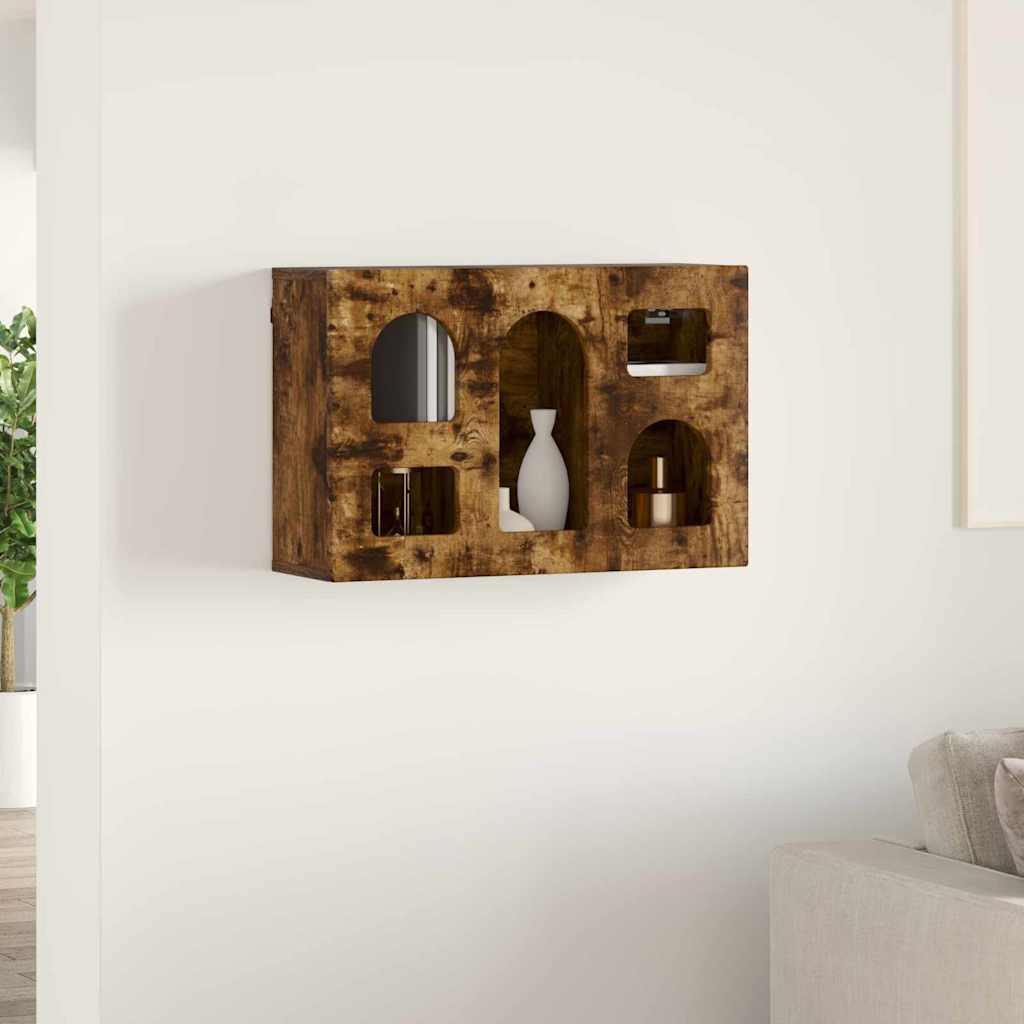 vidaXL Hanging Cabinet ELST Smoked Oak 60 x 20 x 40 cm Engineered Wood 4