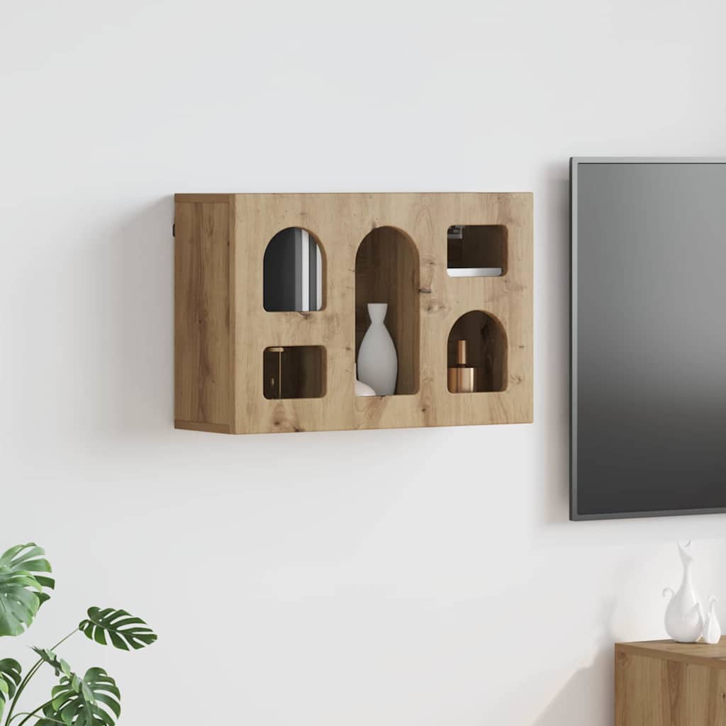vidaXL Hanging Cabinet with Shelf ELST Artisan Oak 60 x 20 x 40 cm 1