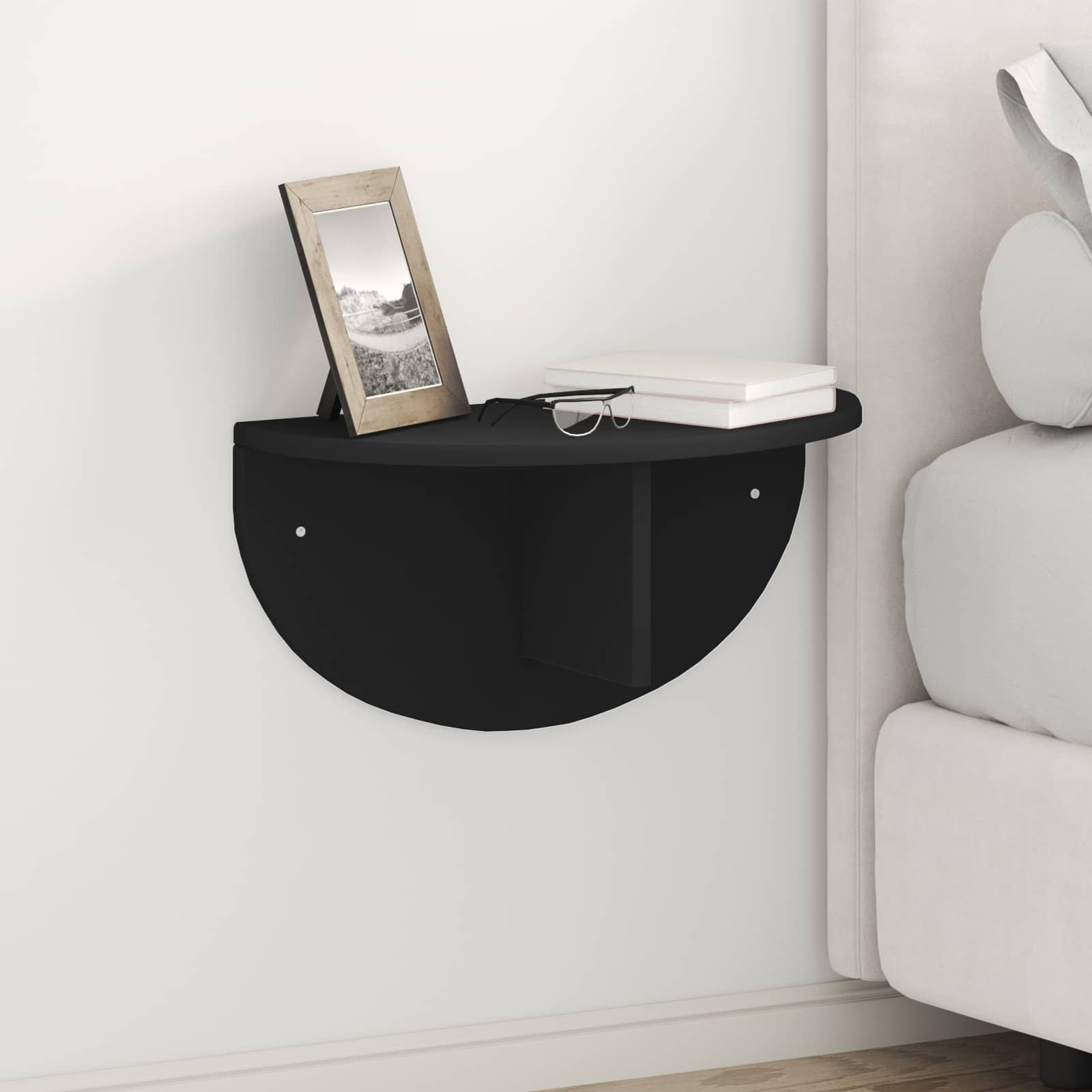 vidaXL Wall Shelf 2 pcs Black 48 x 24 x 24 cm Engineered Wood 1