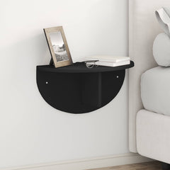 vidaXL Wall Shelf 2 pcs Black 48 x 24 x 24 cm Engineered Wood 1