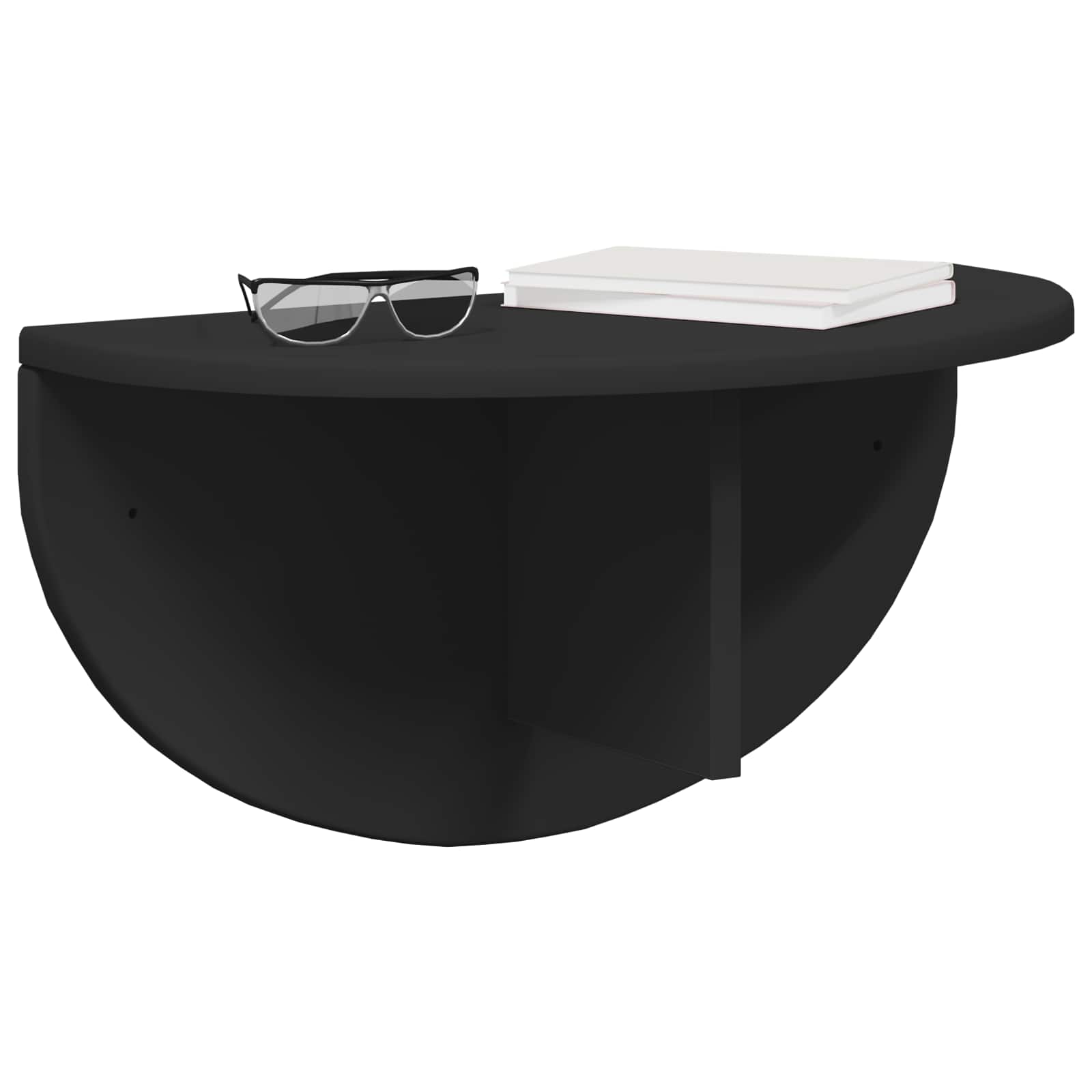 vidaXL Wall Shelf 2 pcs Black 48 x 24 x 24 cm Engineered Wood 3