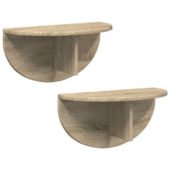 vidaXL Wall Shelf 2 pcs Sonoma Oak 48 x 24 x 24 cm Engineered Wood 2