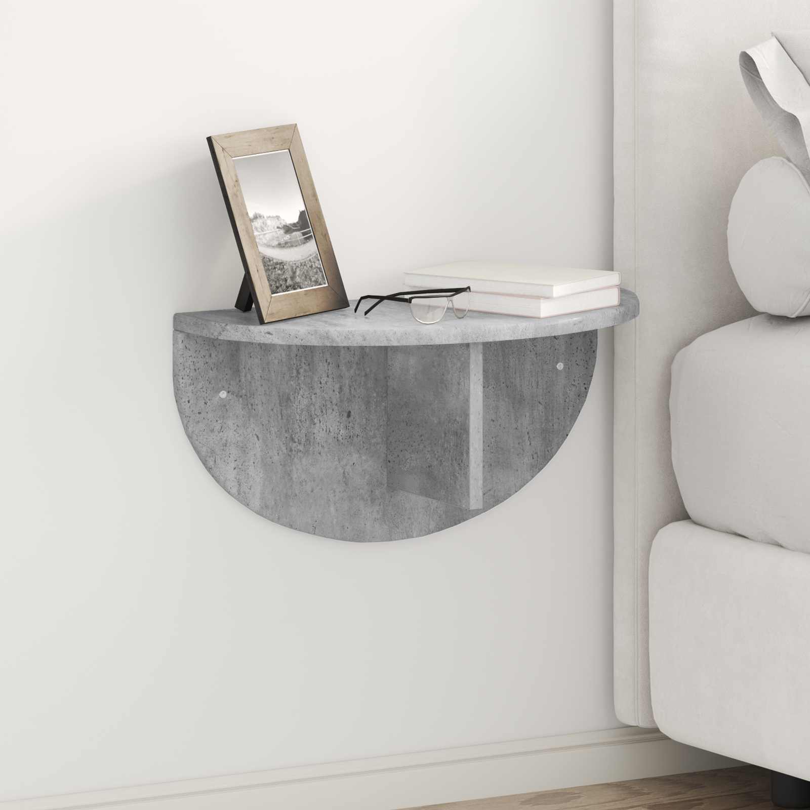 vidaXL Wall Shelf 2 pcs Concrete Grey 48 x 24 x 24 cm Engineered Wood 1