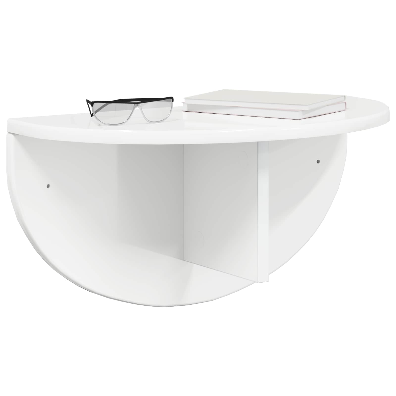 vidaXL Wall Shelf Wall-Mounted High Gloss White 48 x 24 x 24 cm 3