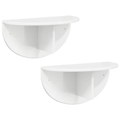 vidaXL Wall Shelf 2 pcs High Gloss White 48 x 24 x 24 cm 2