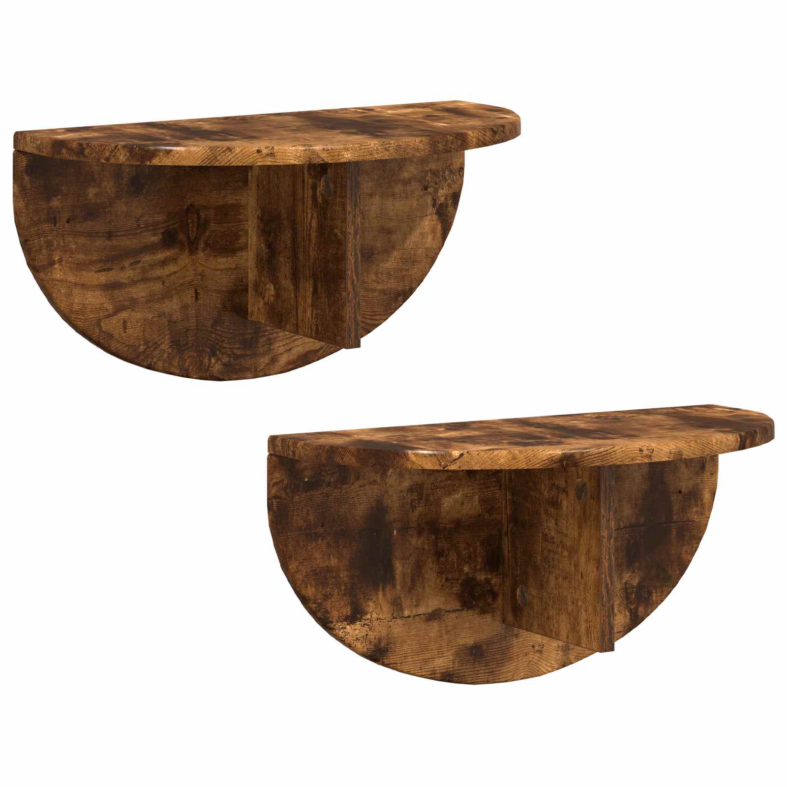 vidaXL Wall Shelf 2 pcs Smoked Oak 48 x 24 x 24 cm Engineered Wood 2