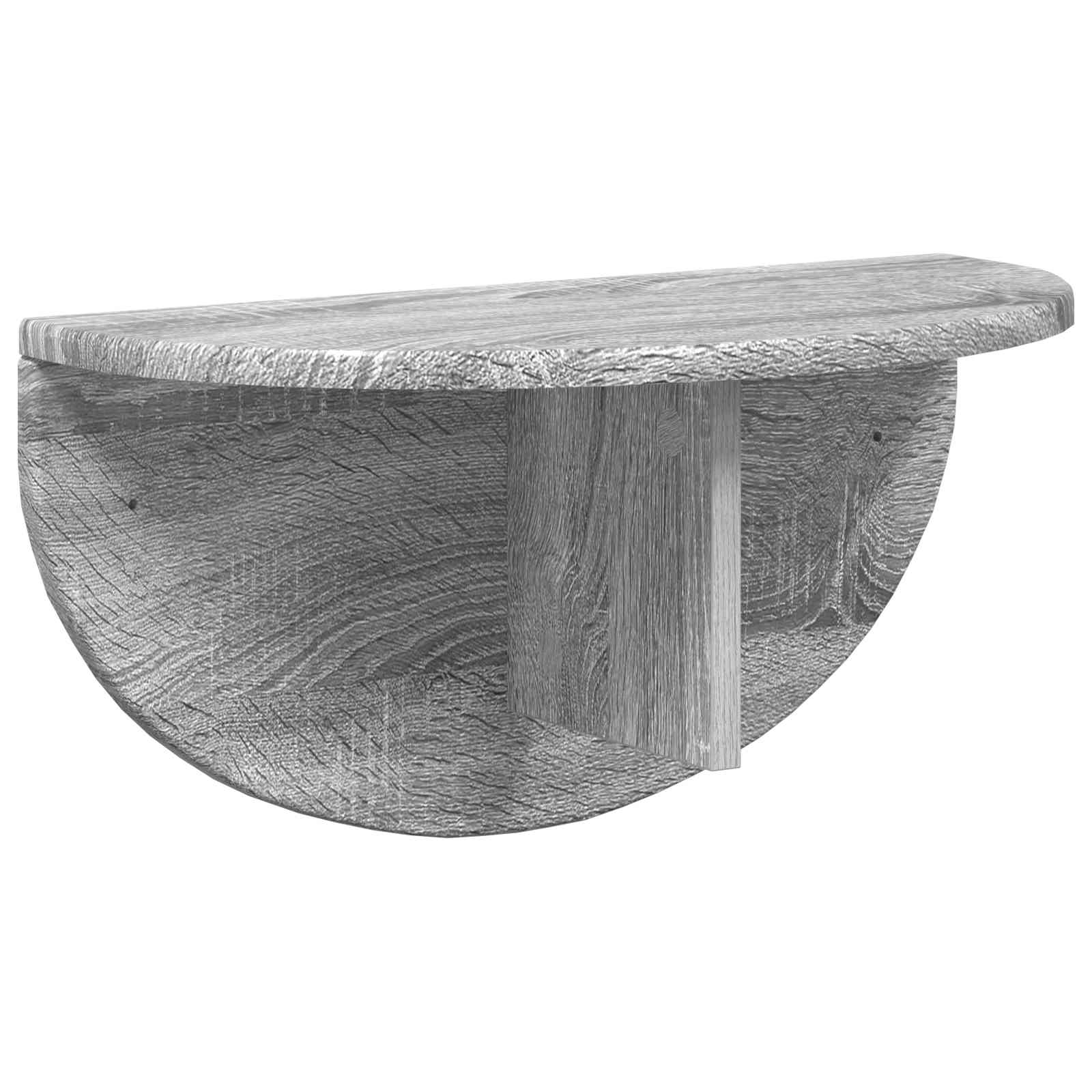 vidaXL Wall Shelf 2 pcs Grey Sonoma 48 x 24 x 24 cm Engineered Wood 5