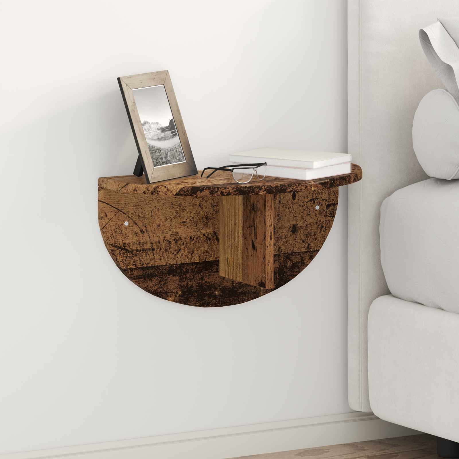 vidaXL Wall Shelf 2 pcs Old Wood 48 x 24 x 24 cm Engineered Wood 1