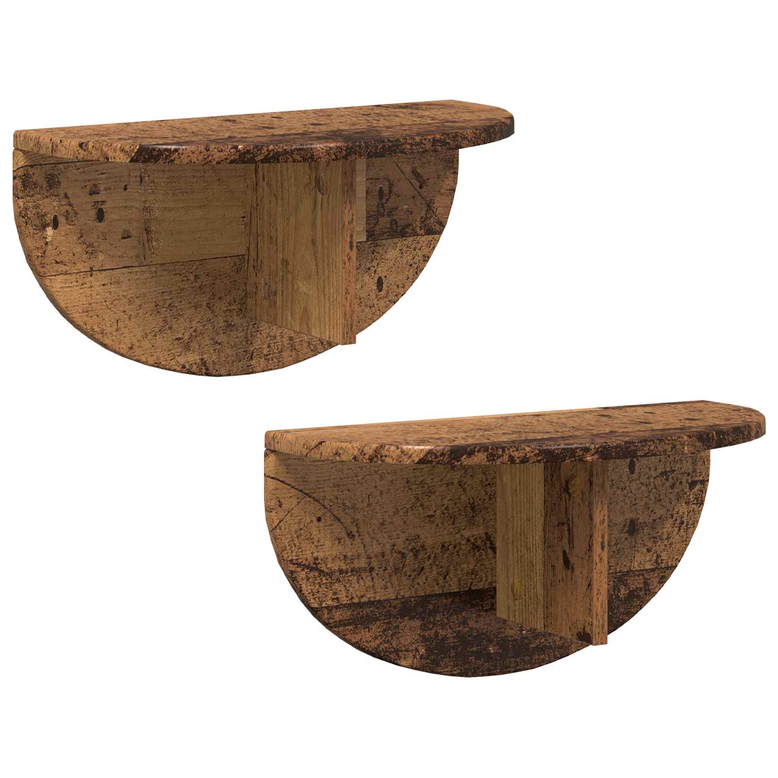 vidaXL Wall Shelf 2 pcs Old Wood 48 x 24 x 24 cm Engineered Wood 2