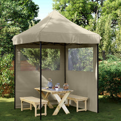 Party Tent 200 x 200 x 306 cm Oxford Fabric Yes with 2 Sidewalls Taupe
