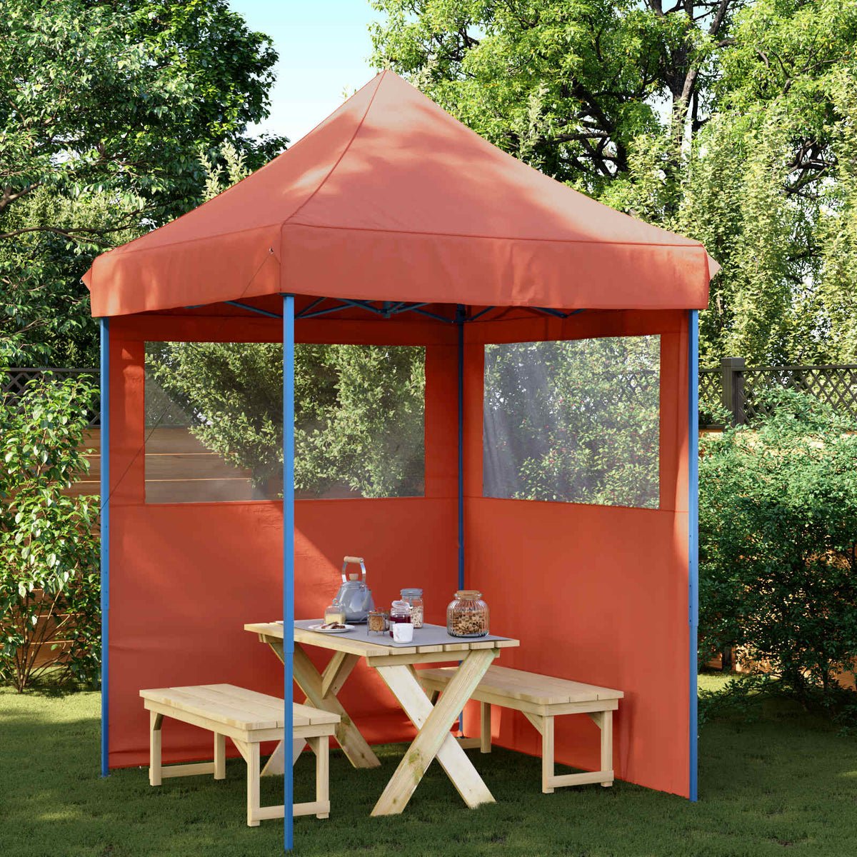 Party Tent 200 x 200 x 306 cm Oxford Fabric Yes with 2 Sidewalls Terracotta