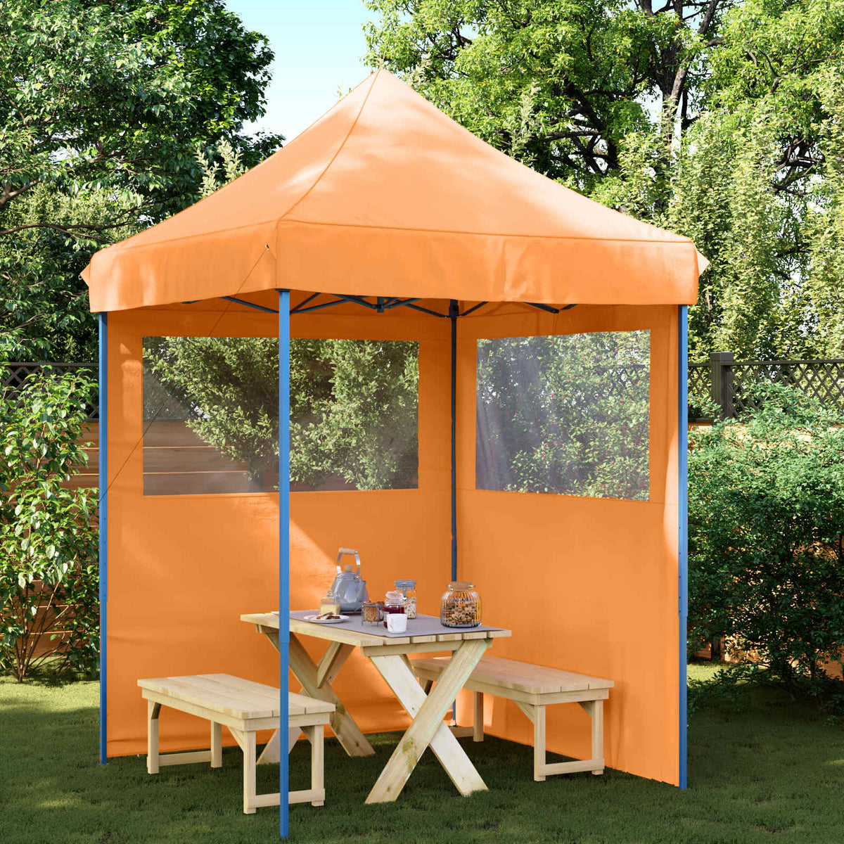 Party Tent 200 x 200 x 306 cm Oxford Fabric Yes with 2 Sidewalls Orange