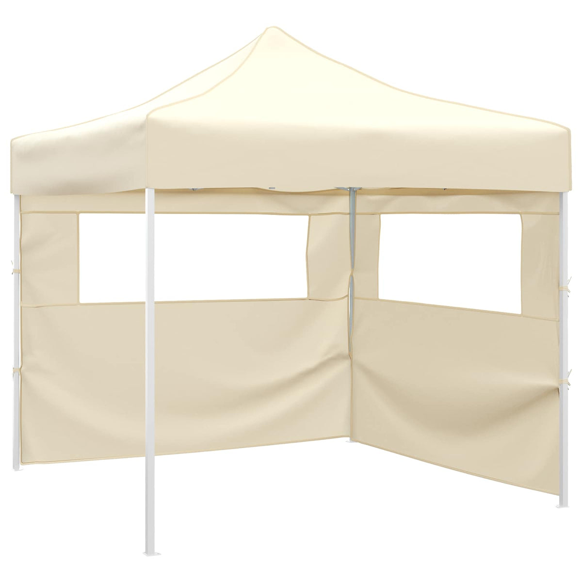 Party Tent 292 x 292 x 315 cm Oxford Fabric Yes with 2 Sidewalls Cream
