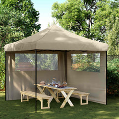 Party Tent 292 x 292 x 315 cm Oxford Fabric Yes with 2 Sidewalls Taupe
