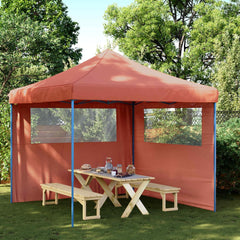 Party Tent 292 x 292 x 315 cm Oxford Fabric Yes with 2 Sidewalls Terracotta