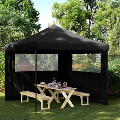 Party Tent 292 x 292 x 315 cm Oxford Fabric Yes with 2 Sidewalls Black