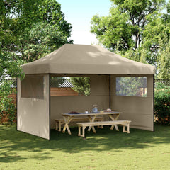 Party Tent 279 x 410 x 315 cm Oxford Fabric Yes with 2 Sidewalls Taupe