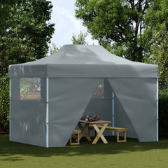 Party Tent 279 x 410 x 315 cm Oxford Fabric Yes with 4 Sidewalls Anthracite