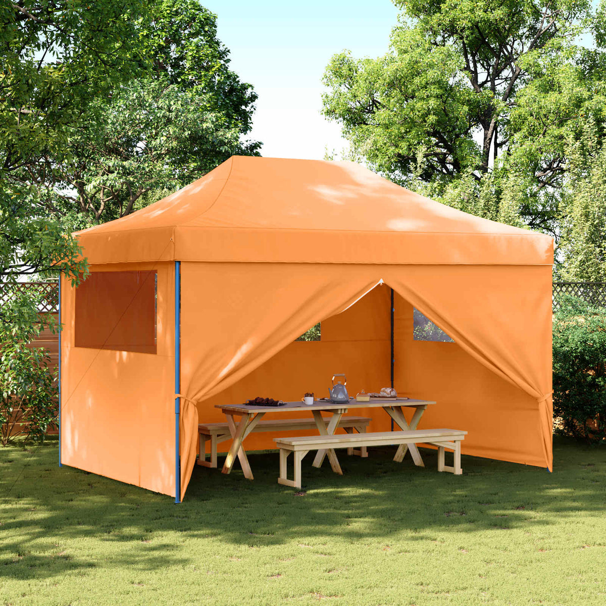 Party Tent 279 x 410 x 315 cm Oxford Fabric Yes with 4 Sidewalls Orange
