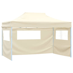 Party Tent 292 x 440 x 315 cm Oxford Fabric Yes with 2 Sidewalls Cream