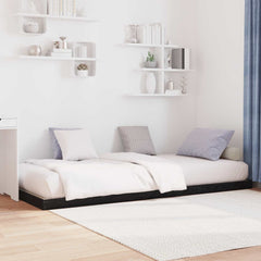 vidaXL Floor Bed Frame Black Oak 75 x 190 cm Engineered Wood 3