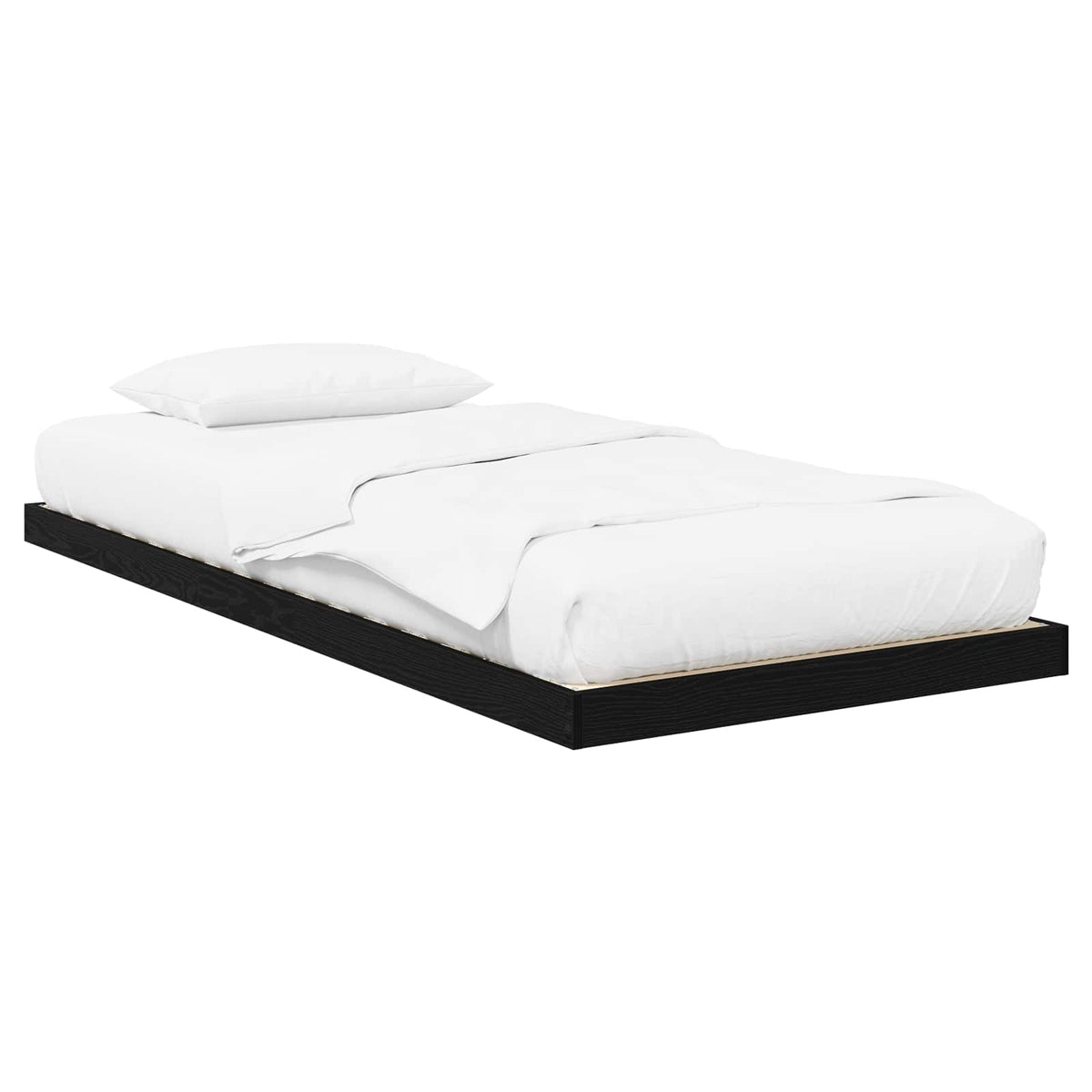 Floor Bed Frame Engineered Wood Length 190 cm Black oak 75 cm