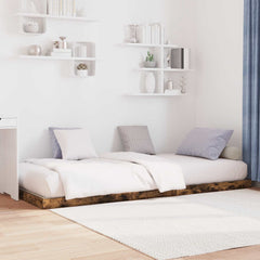 vidaXL Floor Bed Frame Smoked Oak 90 x 190 cm Engineered Wood 3