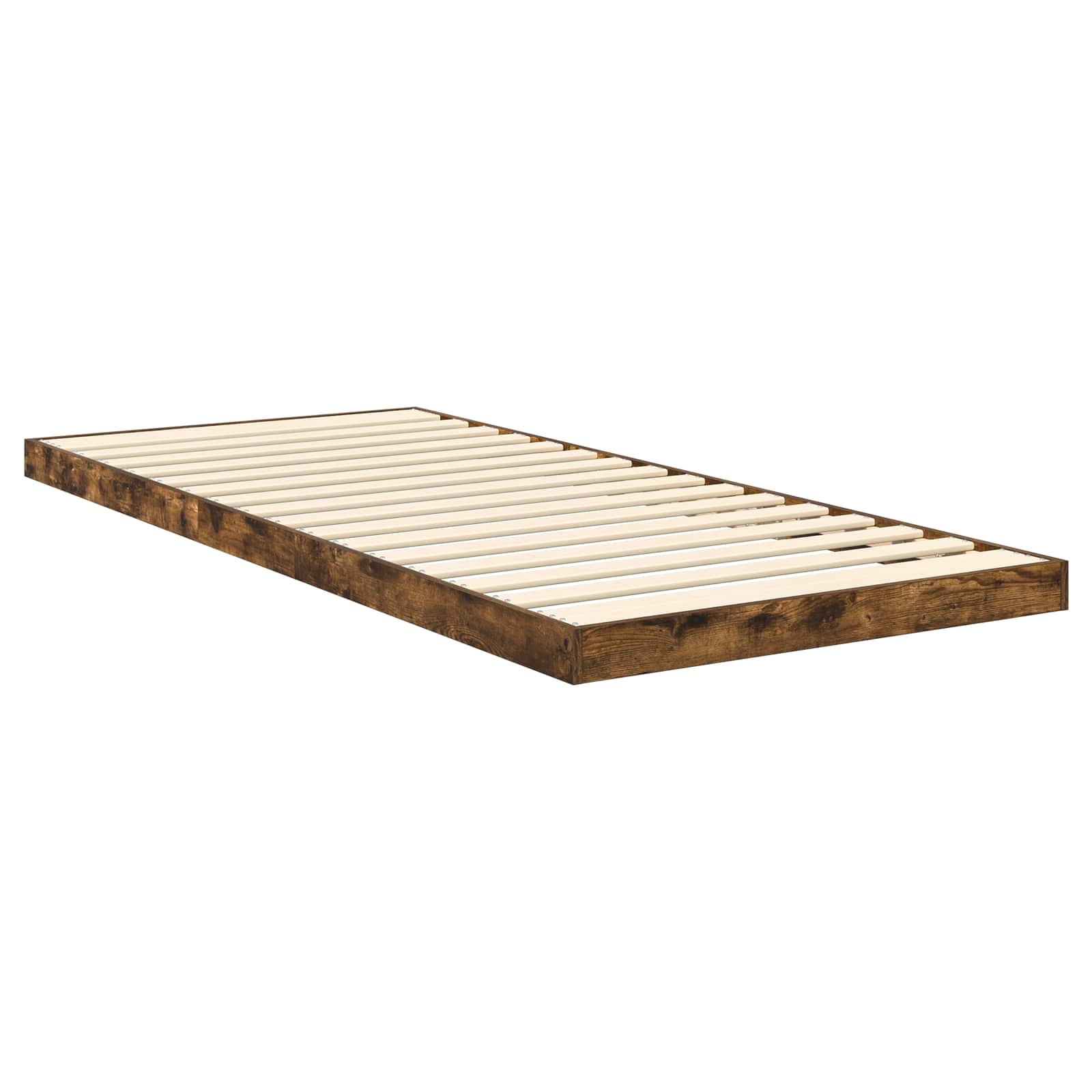 vidaXL Floor Bed Frame Smoked Oak 90 x 190 cm Engineered Wood 5