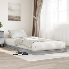 vidaXL Floor Bed Frame Grey Sonoma 90 x 200 cm Engineered Wood 1