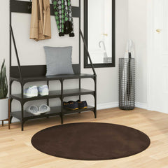 vidaXL Medium Pile Soft and Washable Rug HUARTE Brown Ø 100 CM 1