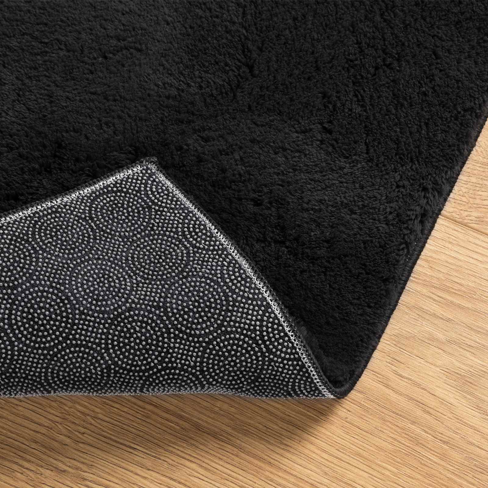 vidaXL Medium Pile Soft and Washable Rug HUARTE Black 300 x 80 cm 4