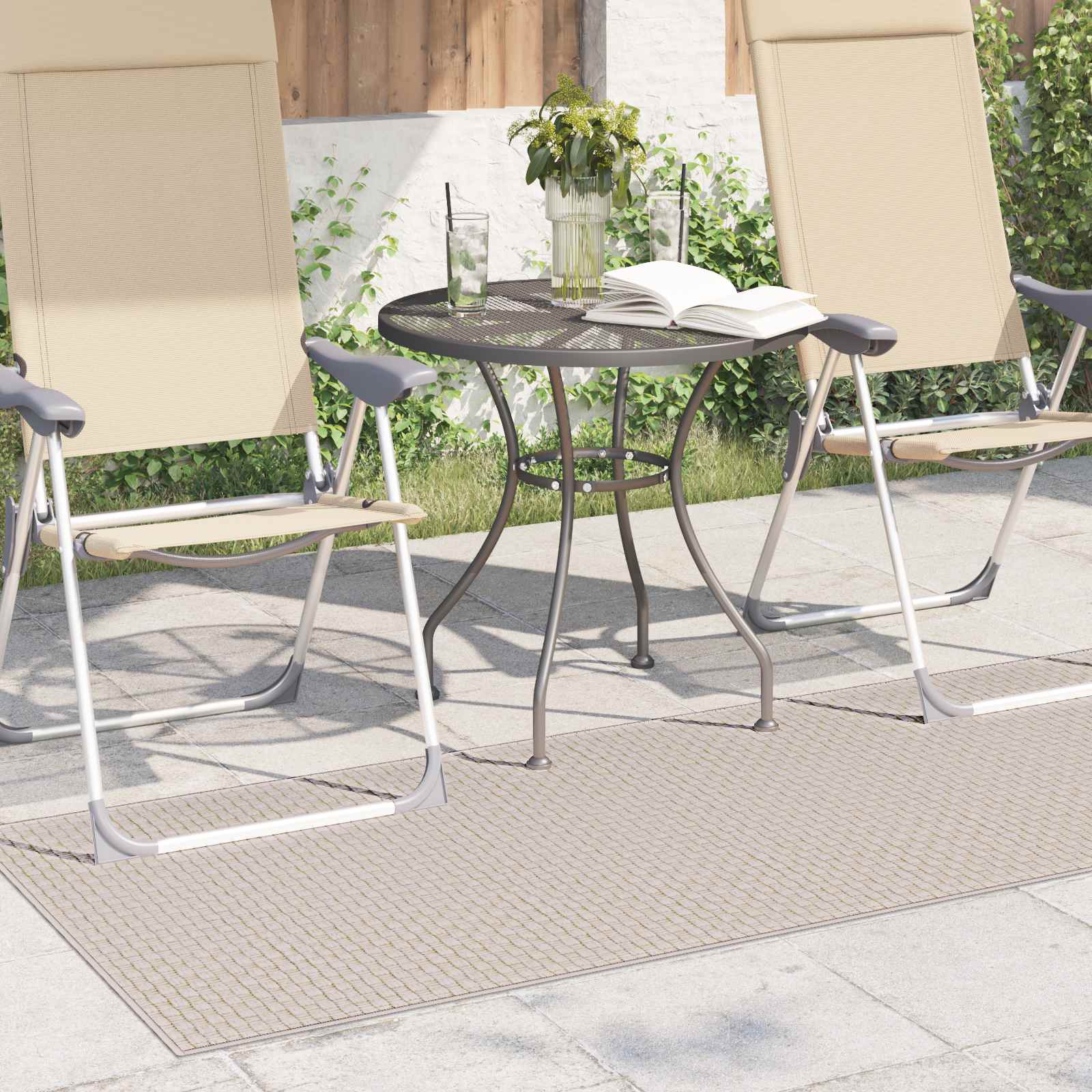 vidaXL Area Rugs Rectangular FARO Cream 150 x 80 cm Polyester 3