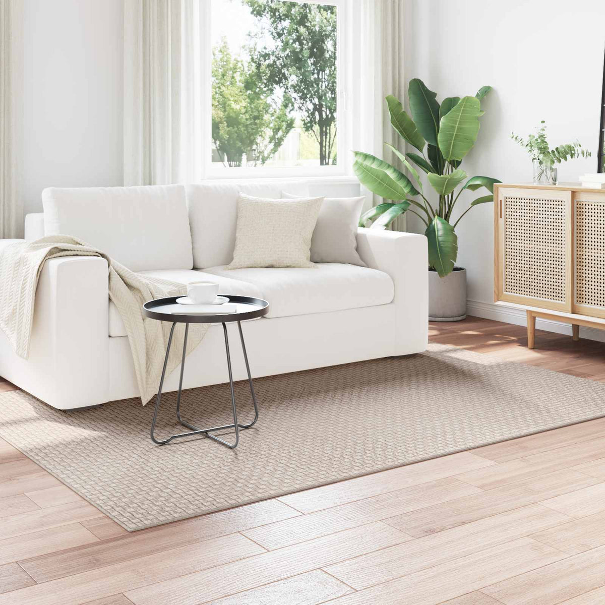 Area Rugs Rectangular FARO Cream Polyester