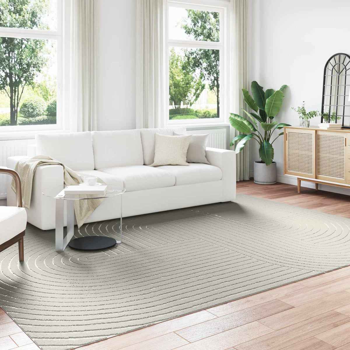 vidaXL Indoor and Outdoor Rug PALMERAS Polyester Zen Sand Green