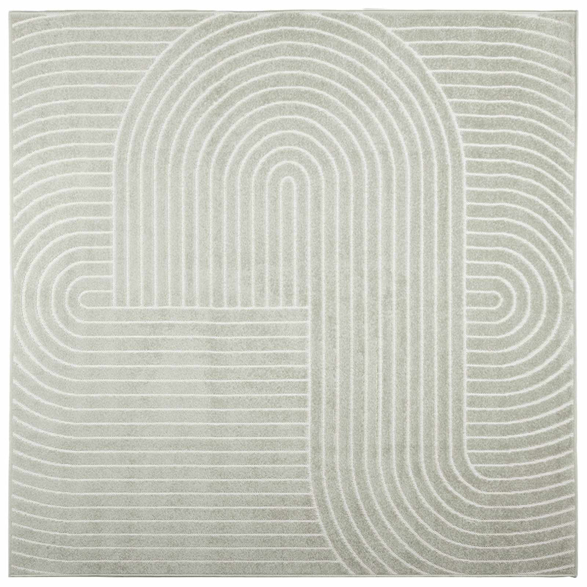 Indoor and Outdoor Rug PALMERAS Polyester Zen sand Green 120 x 120 cm